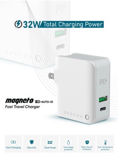 Seeken SEEKEN Magneto 32W PD+USB Fast Travel Charger - White | Fast Charging | 2 in 1 | Compact | Power Delivery | Premium Design | High-Quality.  - Image 3