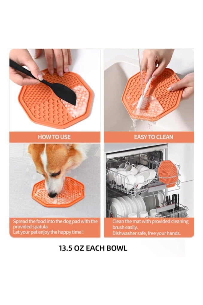 Cat Dog Food Dish Bowl, Pet Food Dish Bowl, Cat Bowl Set For Small, Medium Dogs and Cats, slow-eating pet food bowl - Image 3