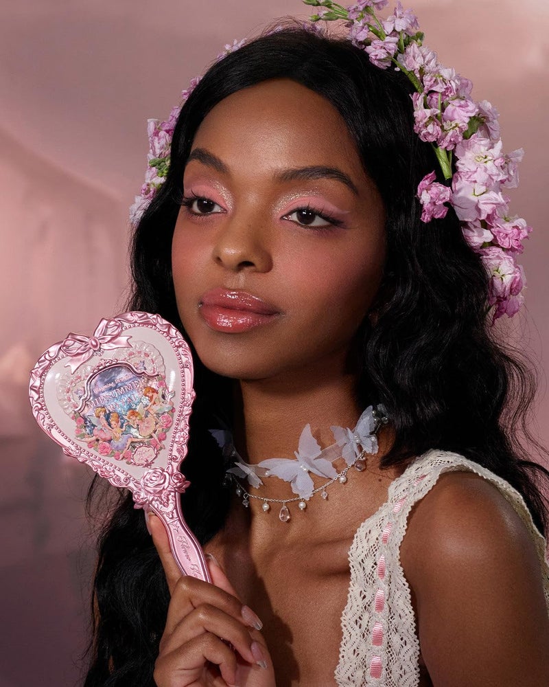 Flower Knows Midsummer Fairytales Hand Mirror,Vintage Heart Handheld Mirror,Fancy & Pretty Princess Handheld Mirror with Long Handle,Gift for Girls & Women(White Vanilla) - Image 5