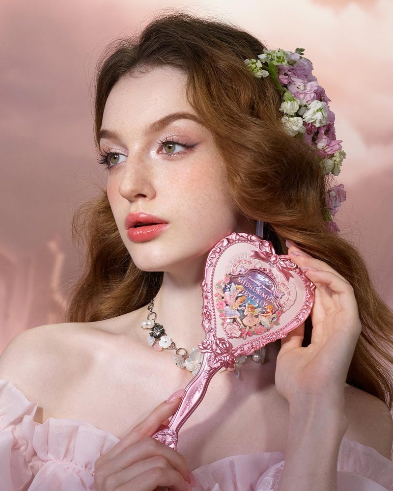 Flower Knows Midsummer Fairytales Hand Mirror,Vintage Heart Handheld Mirror,Fancy & Pretty Princess Handheld Mirror with Long Handle,Gift for Girls & Women(White Vanilla) - Image 4