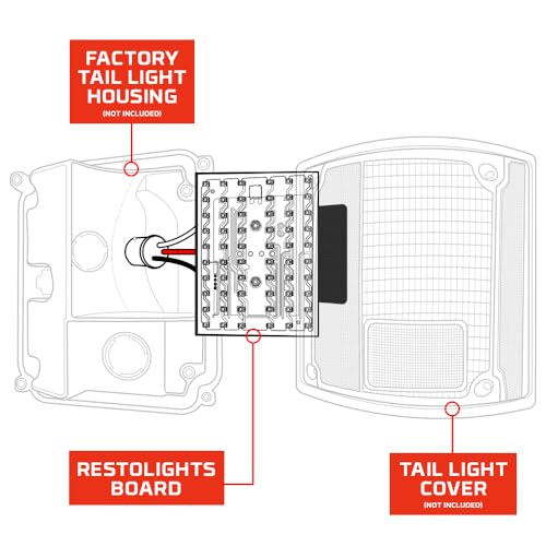 LEDGlow RestoLights Red LED Tail Lights Kit Compatible with 1973-1987 Chevy Chevrolet C10-10 Sequential Modes - Includes Taillight Boards, White Reverse Bulbs, Side Marker Bulbs & Electronic Flasher - Image 5