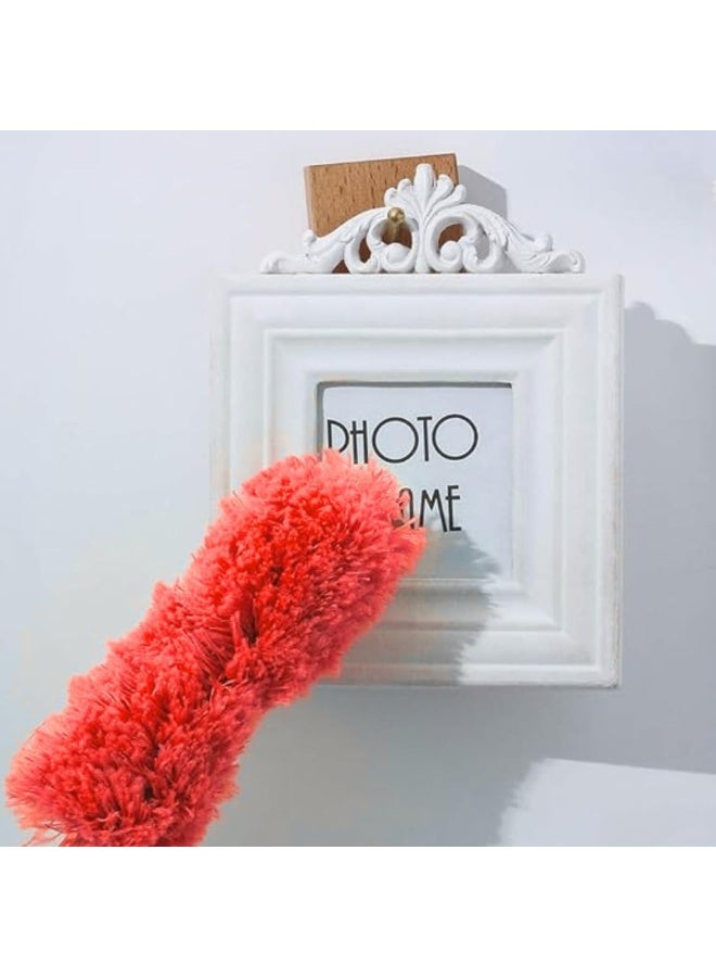Microfiber cleaning brush, dust remover, household tool, cleaner for furniture, fans, windows, curtains, shelves and ceilings, cobweb cleaner, lightweight and washable, household accessory (red) - Image 1