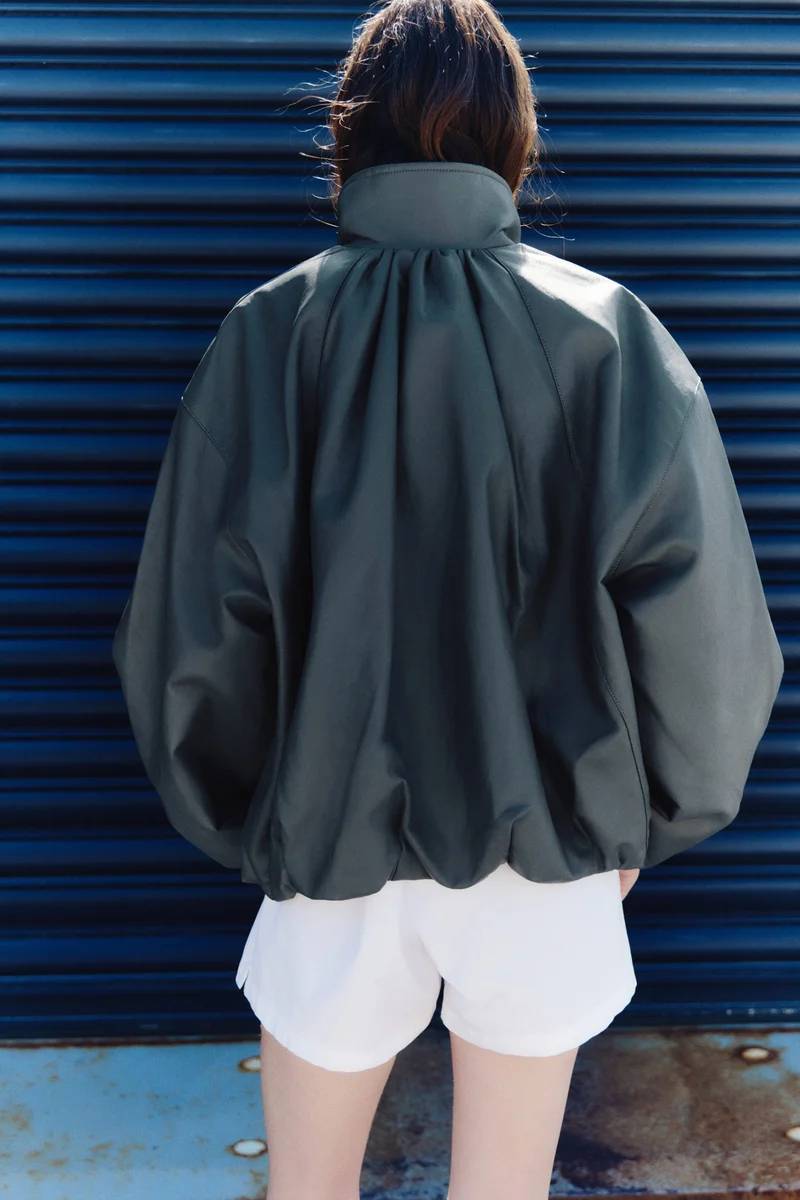 H&M  Balloon-sleeved coated jacket for Women | Best Price UAE