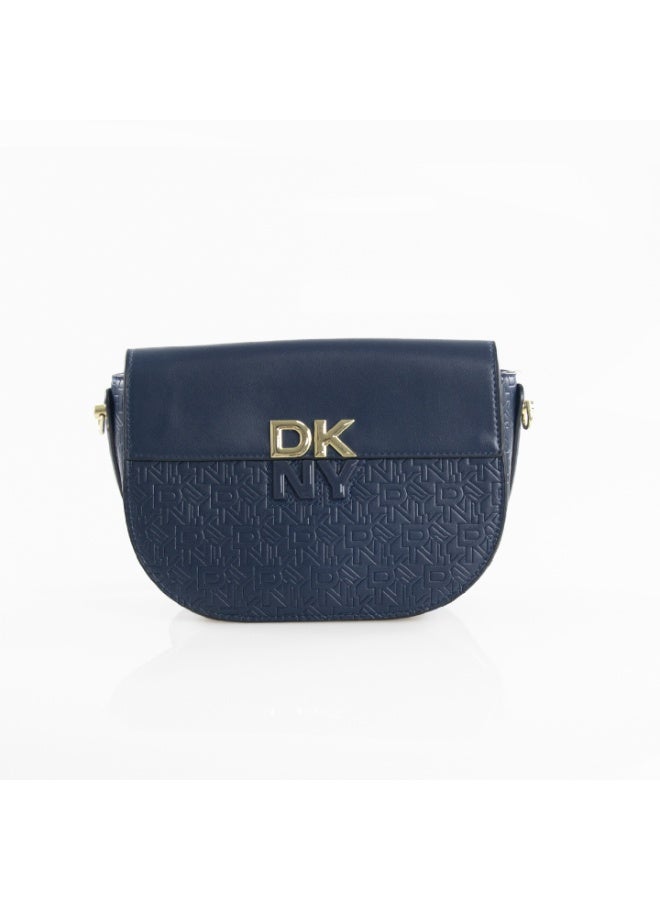 Donna Karan 2026 New Design Ready Stock Women Vintage Saddle Shoulder Bag Monogram Embossed Pattern Inspired PU Leather Magnetic Flap Ladies Convertible Crossbody Handbag For Daily Office Evening Party - Image 1