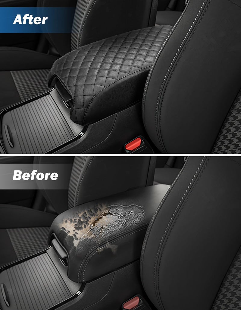 JOYTUTUS Center Console Cover Compatible with 2011-2024 Charger & Chrysler 300, Car Armrest Cover Console Pad Cushion, Black Leather Center Console Armrest Cover lid, Durable Middle Console Cover - Image 2