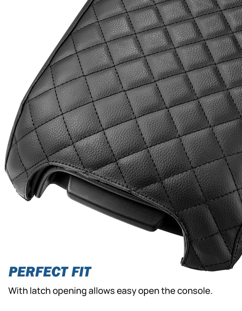 JOYTUTUS Center Console Cover Compatible with 2011-2024 Charger & Chrysler 300, Car Armrest Cover Console Pad Cushion, Black Leather Center Console Armrest Cover lid, Durable Middle Console Cover - Image 3