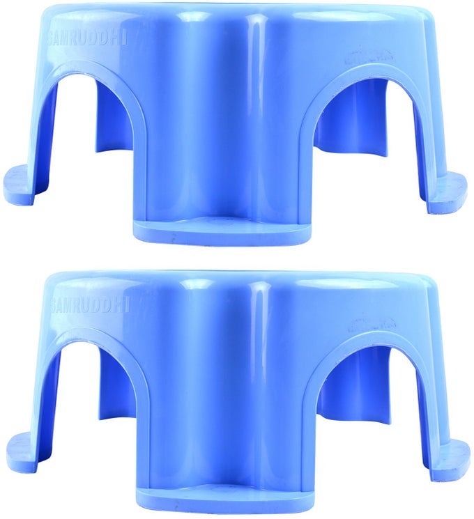 P63 SET OF TWO BATHROOM STOOLS (BLUE)