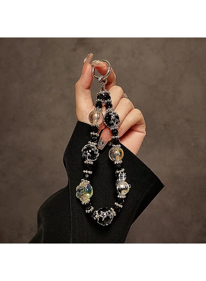 NIBEMINENT Super Cute Beaded Phone Charm – Trendy Phone Chain Wrist Strap, Shining Beads Chain Lanyard for Cell Phone - Image 1