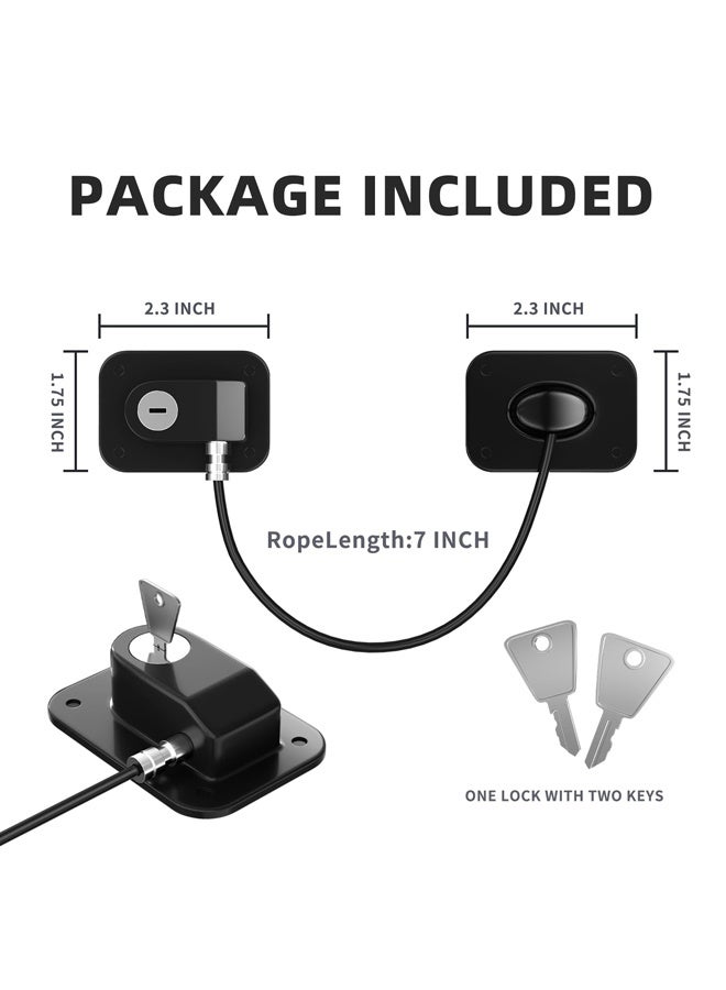 Refrigerator Lock , Fridge Lock with Silicone Wire Protection Fridge Locks for Kids Easy to Use and Install Cabinet Locks with Key, Black 2 Pack - Image 2