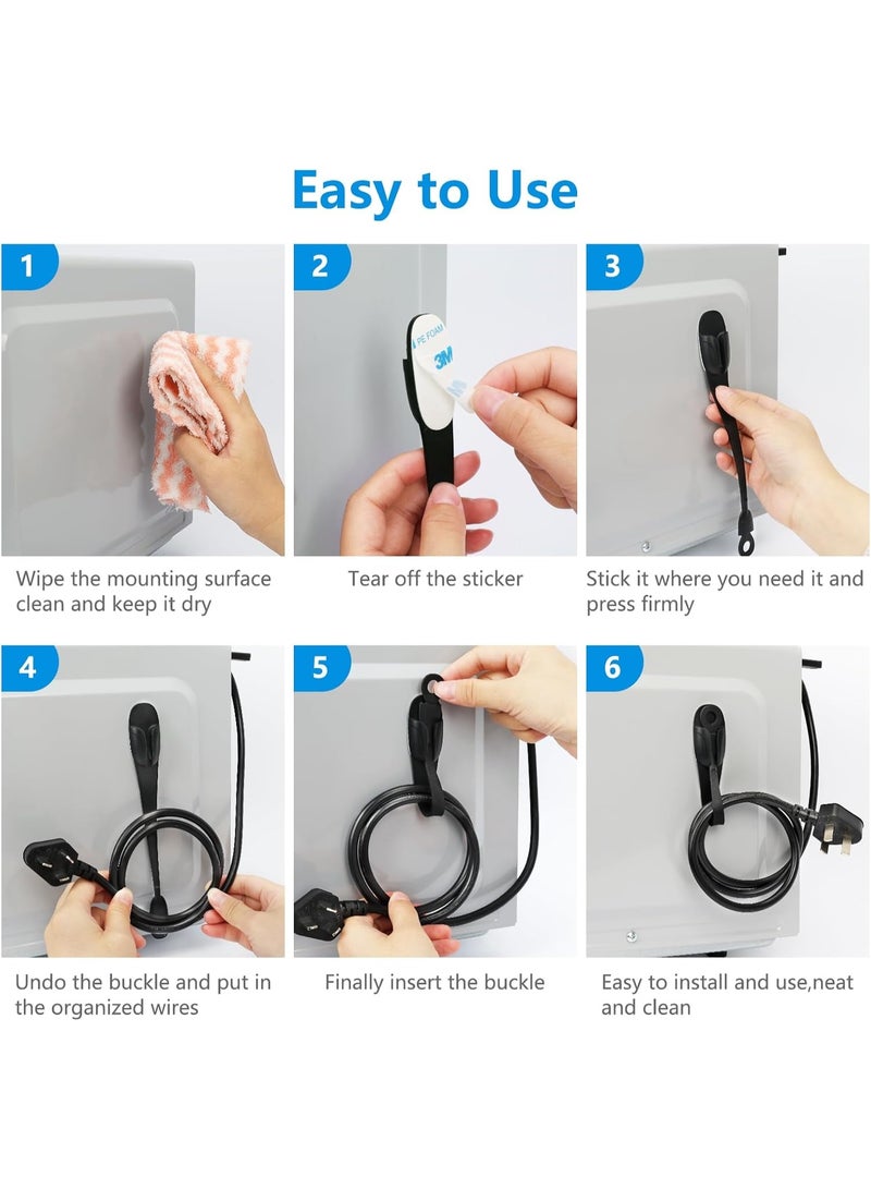 Bukela 4 PcsCord Organizer for Appliances Cord Bundlers - Self Adhesive Kitchen Appliance Cord Holder, Silicone Cord Holder Cable Organizer Stick on Air Fryer, Toaster, Mixer, Coffee Maker - Black - Image 3