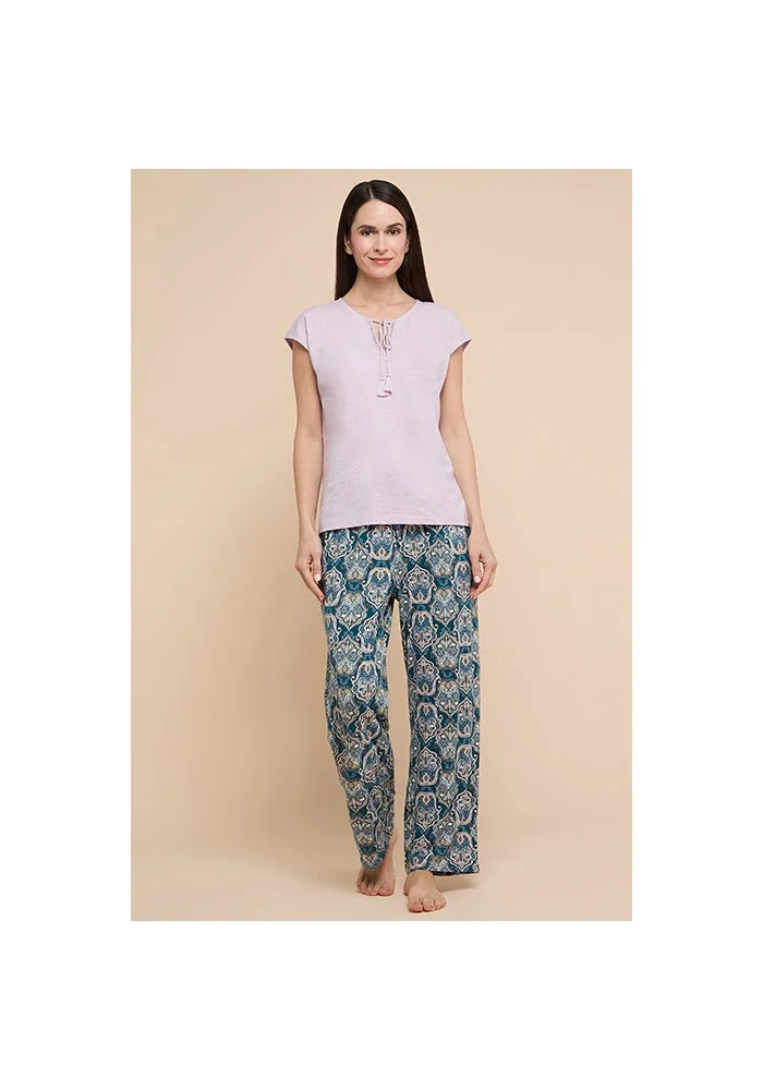 R&b Patterned Lounge Pants with Drawstring Waist
