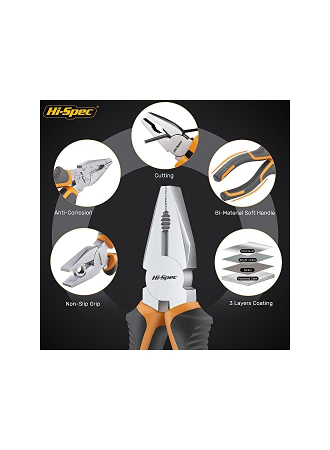 Hi-Spec 38 Piece Home & Office Tool Kit Set. Complete Set of Repair & Maintenance Hand Tools with Hammer, Pliers & Screwdrivers. Carried in a Portable Box Carry Case - Image 4