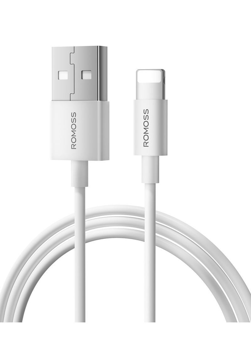 ROMOSS USB-A TO LIGHTNING 2.4A DATA CHARGING TPE CABLE 1M - WHITE - Image 3