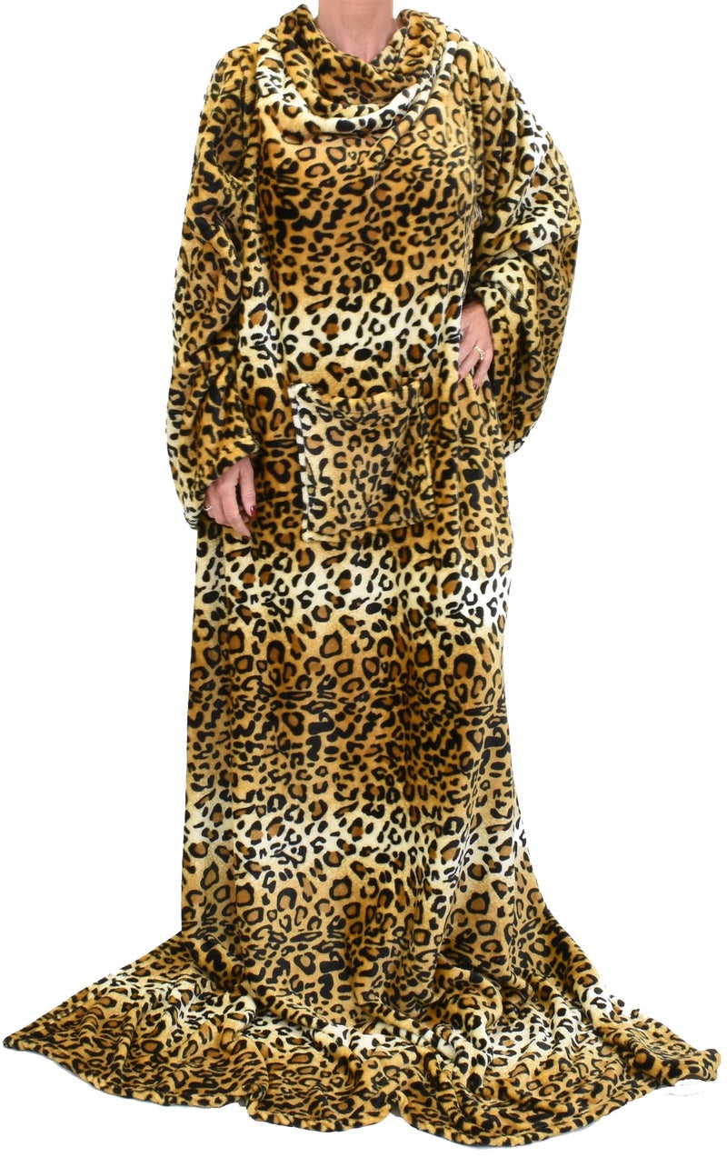 Catalonia Wearable Blanket with Sleeves and Pocket  Cozy Soft Fleece Mink Micro Plush Wrap Throws Blanket Robe for Women and Men  Gift for Her - Image 4