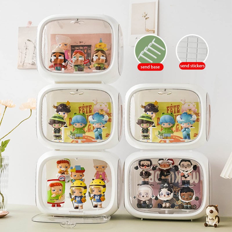 WMM Clear Acrylic Display Case for Figures with LED Light, Dustproof & Moistureproof Display Stand with Door, Storage Box for Lego Collectibles, Action Figures, Pop Mart and Model Toys - Image 4