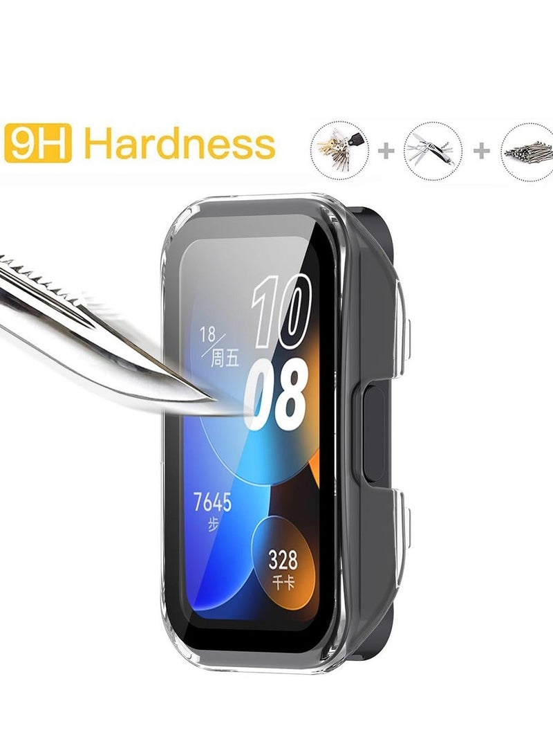 Y&D 2-Pack Screen Protector Cases Compatible with Huawei Band 8,All-Around Soft TPU Protective Case Cover Bumper Frame (Clear/Black) - Image 4