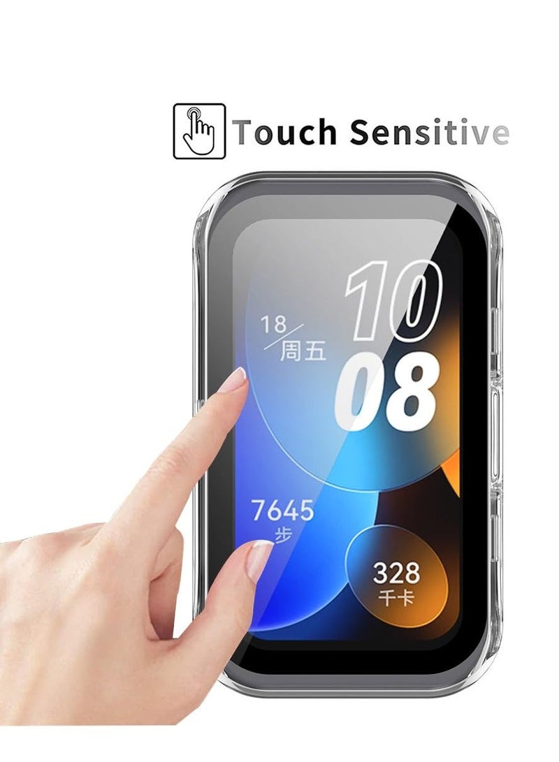 Y&D 2-Pack Screen Protector Cases Compatible with Huawei Band 8,All-Around Soft TPU Protective Case Cover Bumper Frame (Clear/Black) - Image 5