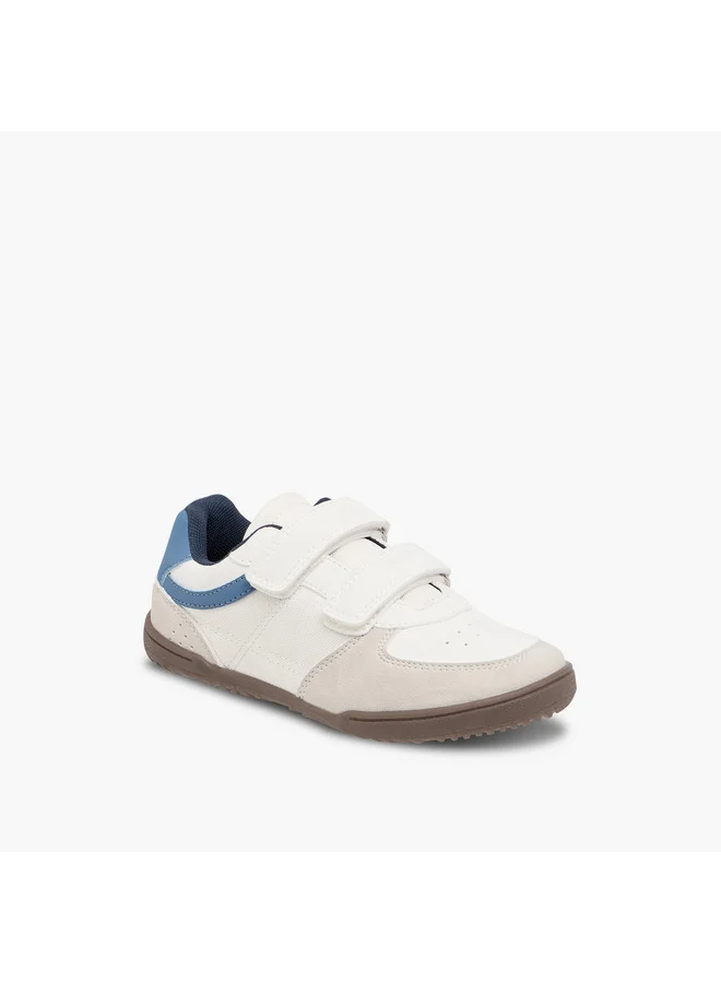 جونيورز Boys Panelled Sneakers with Hook and Loop Closure