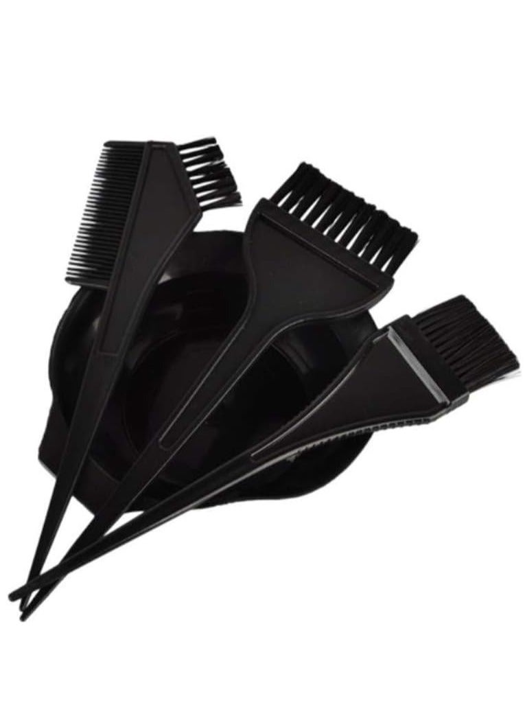 ECVV 4pcs Professional Hair Color Dye Brush Set Black Mixing Bowl & Salon Kit Tint Tool - Image 2
