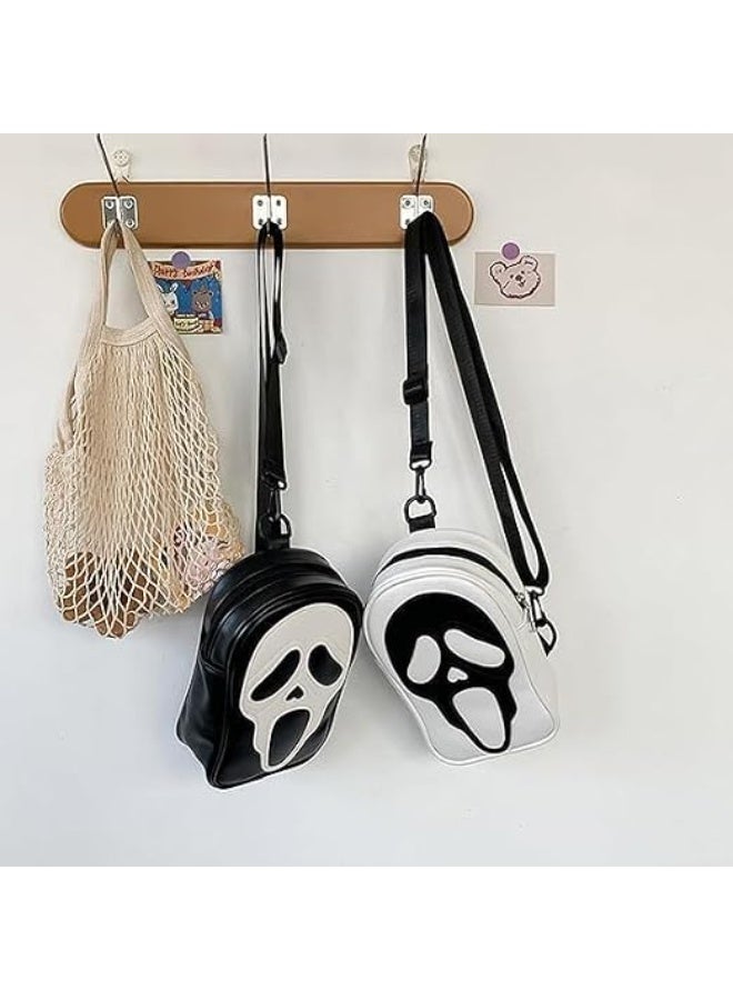 BIGTHREE Ghostface Crossbody Bag, PU Leather Halloween Shoulder Purse for Women & Men, Lovely Ghost Face Purse, Gothic Spooky Party Accessory, Scream-Inspired Phone Bag - Image 3