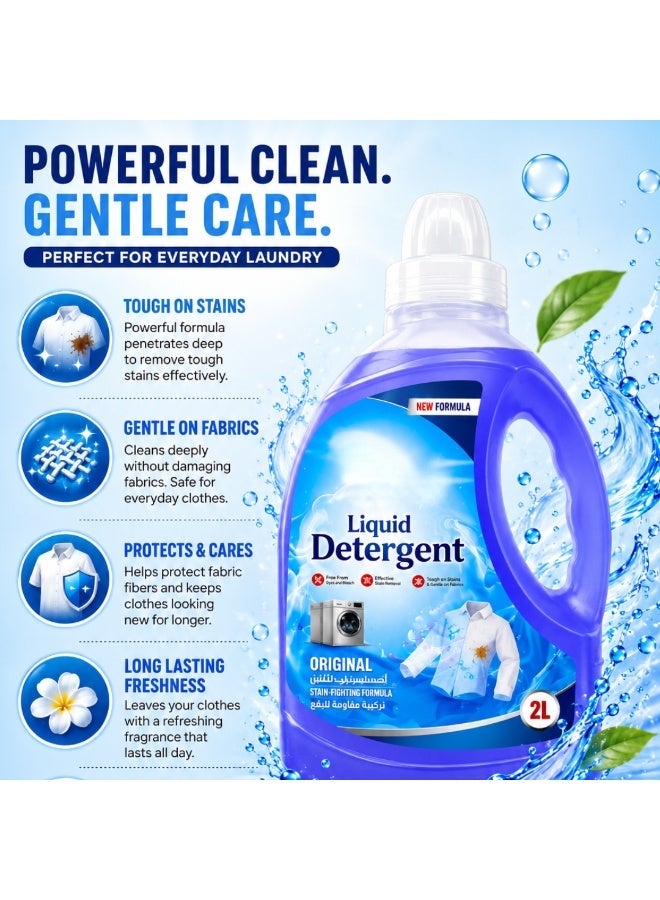 VELMORE Liquid Detergent 2L | Powerful Stain Fighting Formula |Gentle on Fabrics, Long Lasting Freshness, Suitable for Front Load, Top Load and Hand Wash - Lavender - Image 3