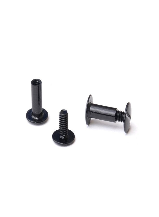 TruBind Aluminum Chicago Screw and Post Sets | 5/8 inch Post Length | 3/16 inch Post Diameter | Black | 100 Screws and 100 Posts - Image 1