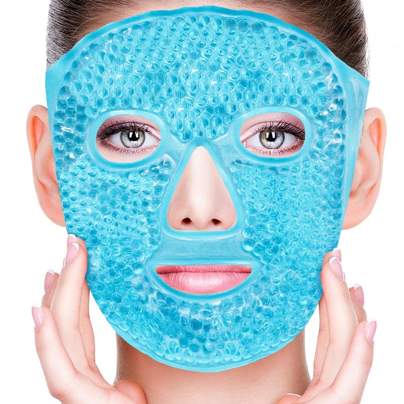 Cold Face Eye Masks Ice Face Mask Hot Cold Compress For Dark Circles Puffiness Migraines Headache Stress Redness Cooling Face Masks For Women Man Skin Care