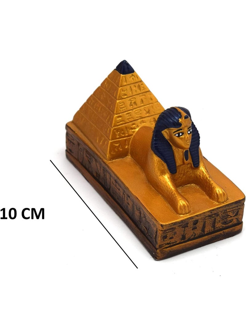 امتجار تمثال أبو الهول الفرعوني مع الهرم، تذكارات مصرية قديمة، هدايا للنساء والرجال، ديكور منزلي، منحوتة، فن الفراعنة - Image 2