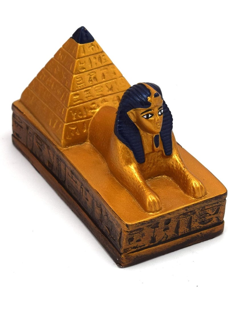 امتجار تمثال أبو الهول الفرعوني مع الهرم، تذكارات مصرية قديمة، هدايا للنساء والرجال، ديكور منزلي، منحوتة، فن الفراعنة - Image 1