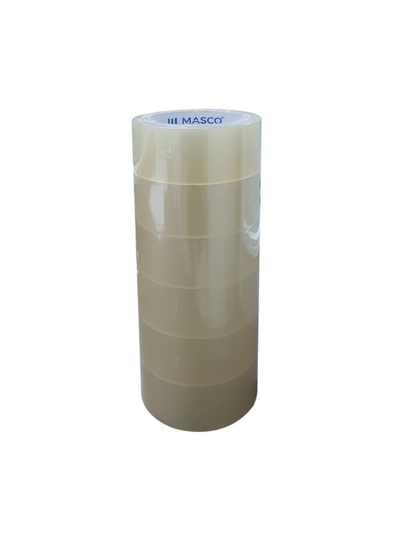 MASCO Transparent Packing Tape, Pack of 6  - Image 1