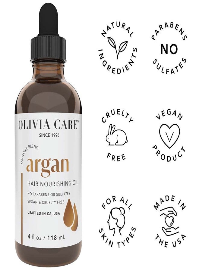Olivia Care Hair Oil Made With Natural Plant-Based Ingredients - Provides Hydration, Smoothness & Moisture - Clean & Simple Treatment to Support Strengthen Hair - 4 FL OZ (Argan) - Image 3