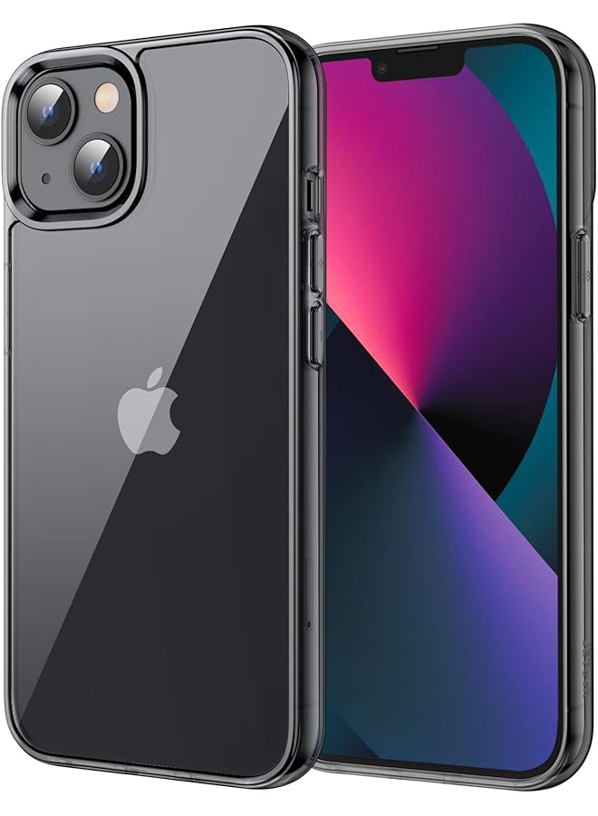 جي تيك جراب لهاتف iPhone 13 مقاس 6.1 بوصة، غطاء خلفي شفاف مقاوم للصدمات غير قابل للاصفرار ومضاد للخدش باللون الأسود - Image 1