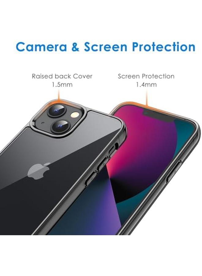 جي تيك جراب لهاتف iPhone 13 مقاس 6.1 بوصة، غطاء خلفي شفاف مقاوم للصدمات غير قابل للاصفرار ومضاد للخدش باللون الأسود - Image 5