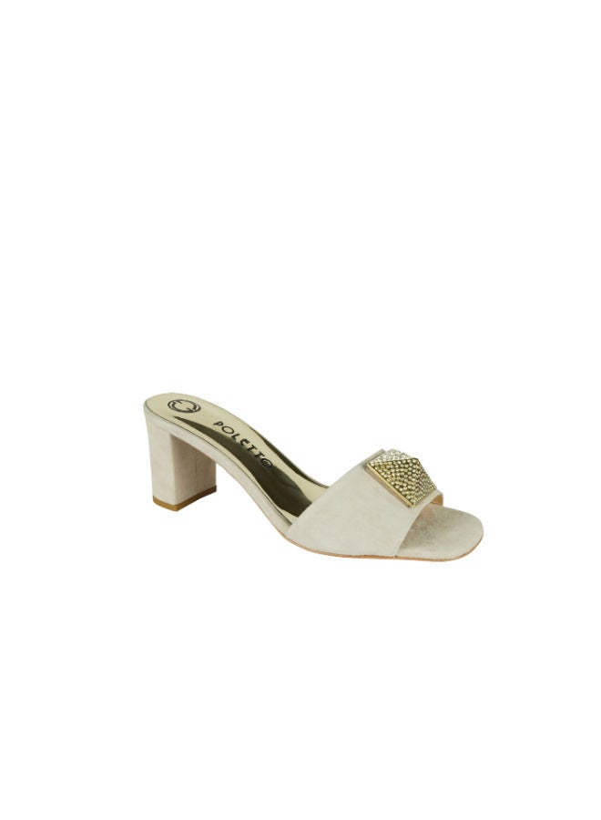 POLETTO Poletto Ladies Block Heel 4183174 V1 C742 Nude  - Image 1