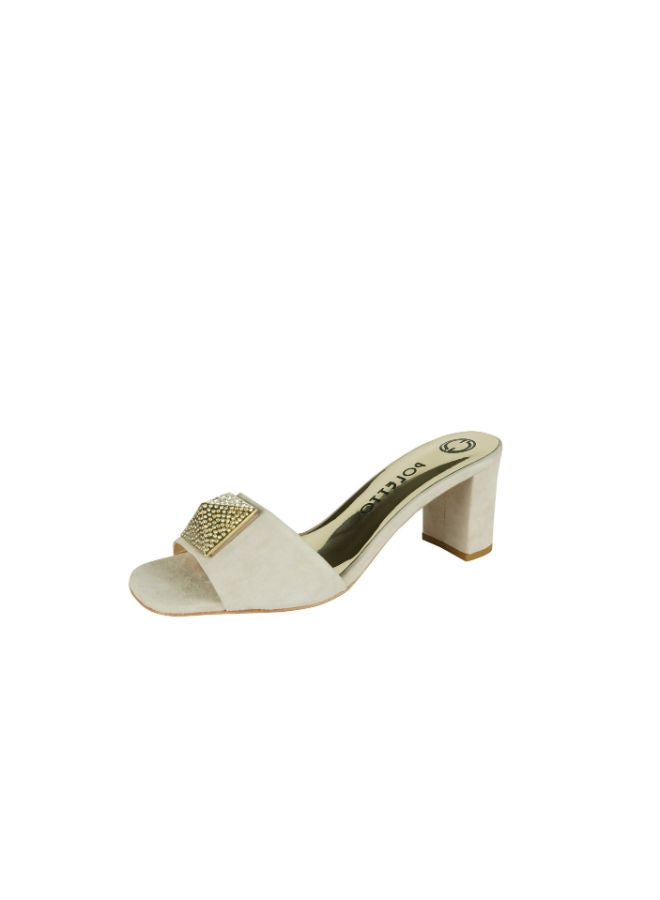 POLETTO Poletto Ladies Block Heel 4183174 V1 C742 Nude  - Image 3
