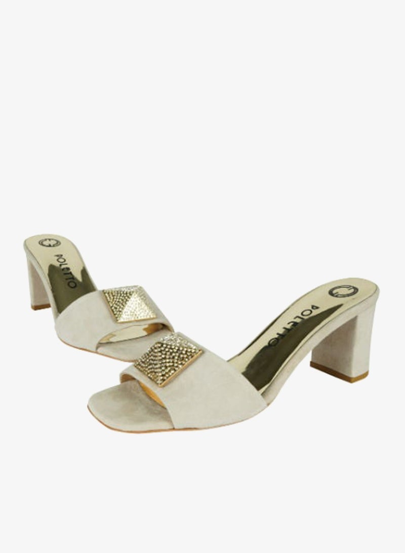 Poletto Ladies Block Heel 4183174 V1 C742 Nude - Image 2