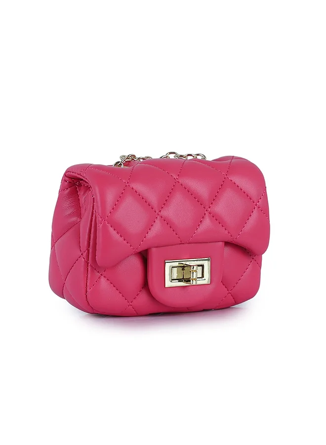 Lion Llama Mini Quilted PU Crossbody Bag | Trendy Mini Quilted Shoulder Purse for Women & Girls | Stylish Small Handbag