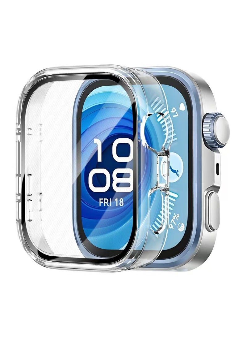 Case for Huawei Watch Fit 4 Pro,PC Shell Tempered Glass Integrated Design,Anti Fall and Scratch Resistant,High-definition and Transparent,Clear  - Image 1
