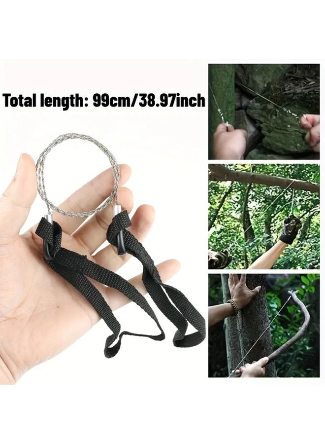 Black Portable Mini Pocket Chainsaw Multi Function Handheld Scroll Camping Tool - Image 4
