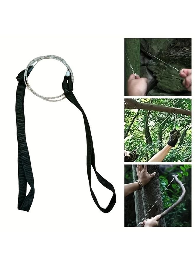 Black Portable Mini Pocket Chainsaw Multi Function Handheld Scroll Camping Tool - Image 1