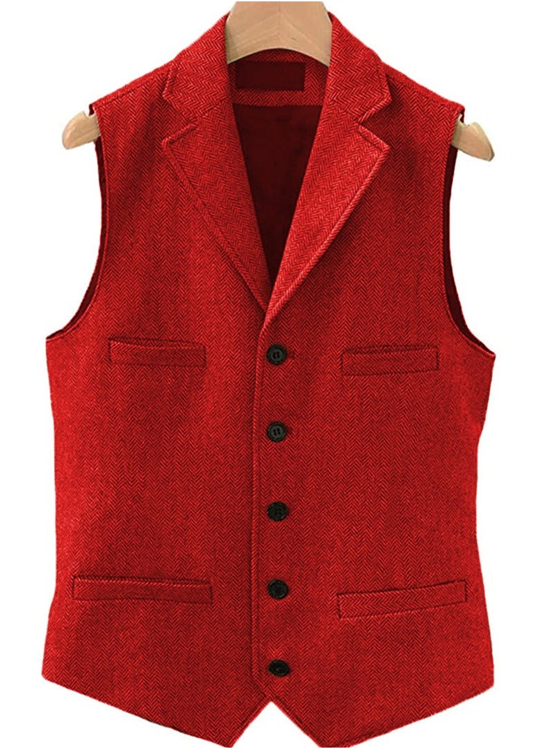 KUYING New Fashionable Herringbone Patterned Suit Vest  - Image 1