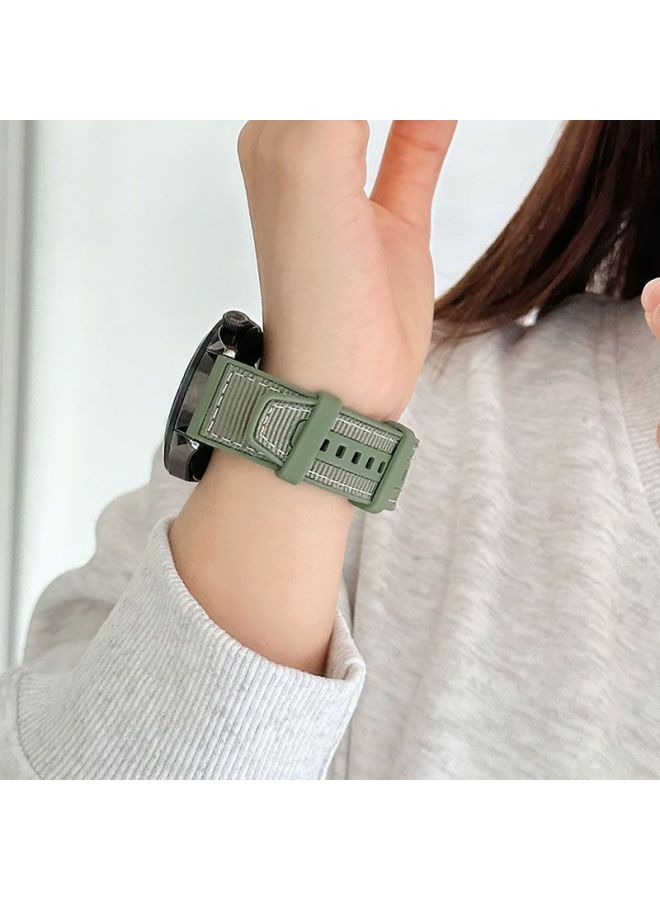 Loquat For OPPO Watch 3/4pro Strap Composite Silicone OPPO3/2/1 Woven Wristband Nylon New-Color:Dark Blue - Suitable For Oppo Watch2 46mm  - Image 2