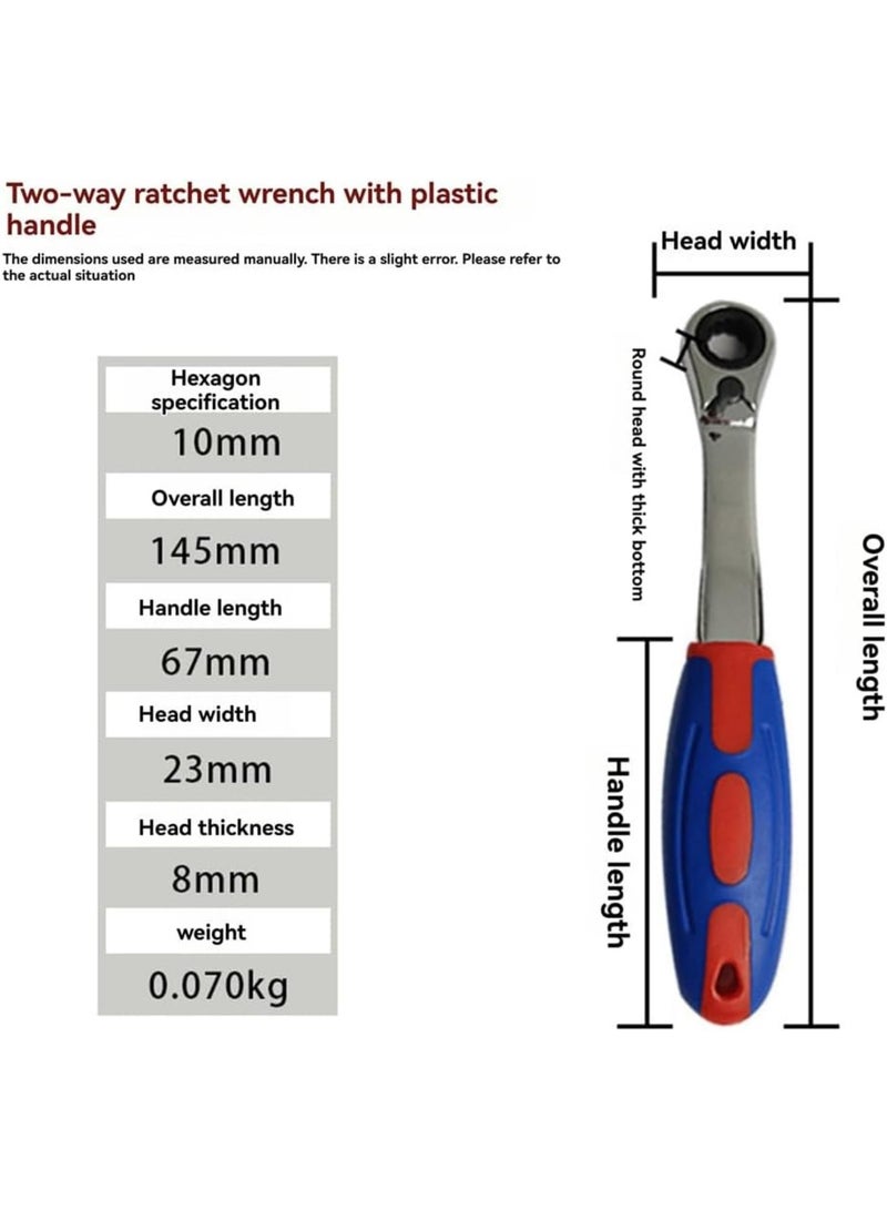 GGOOT 2 Pieces of 10mm Plastic Handle Dual-Purpose Ratchet Wrench Household Hardware Tools 10mm  - Image 5