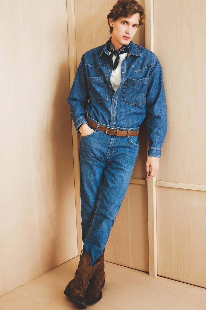 ديفاكتو Relax Fit Denim Long Sleeve Shirt