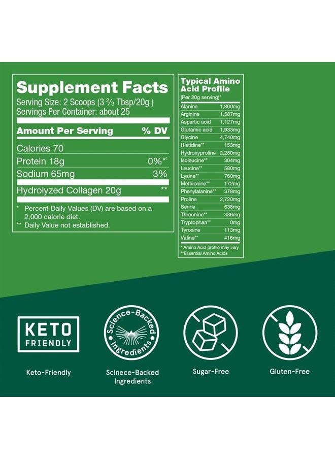 Bulletproof - Collagen Protein Powder, Unflavored, Keto-Friendly, Paleo, Grass-fed Collagen, Amino Acid Building Blocks for High Performance (17.6 Ounce) - Image 1