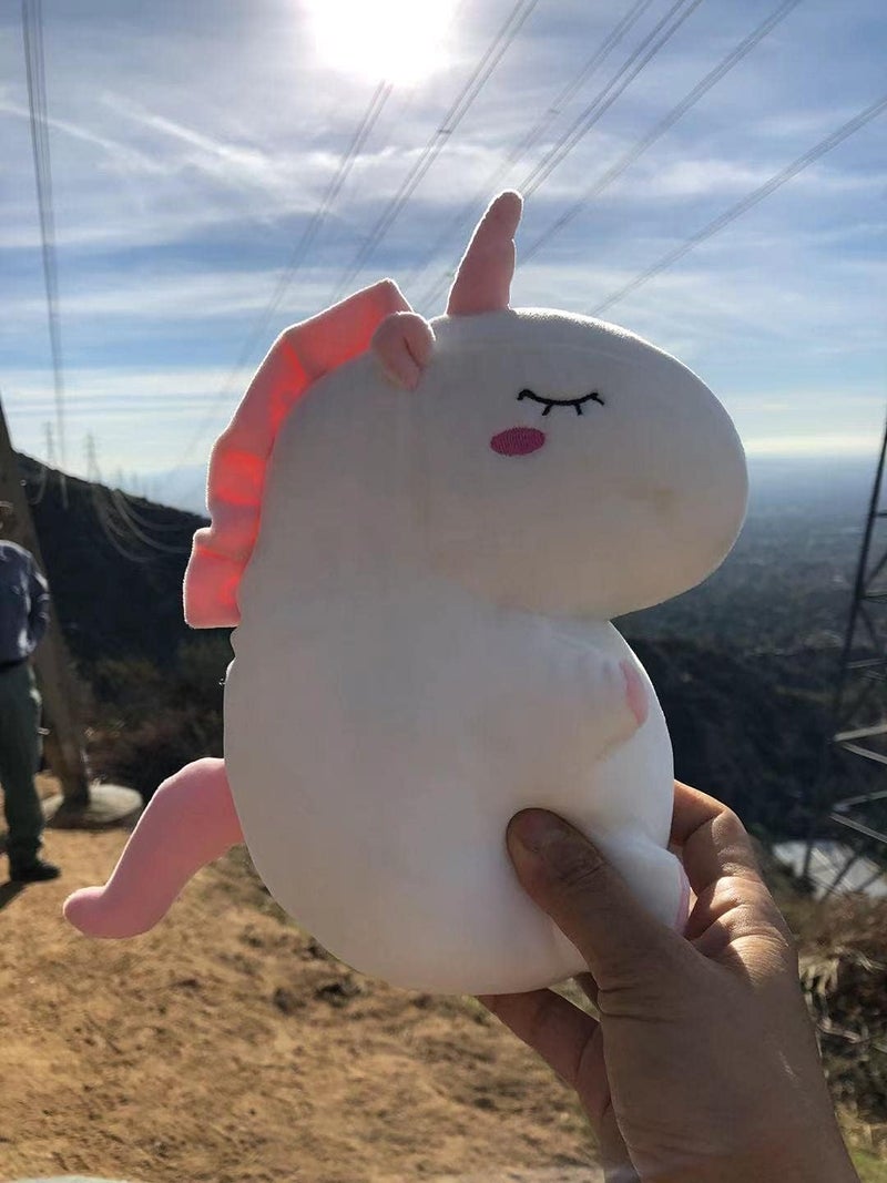 Plushland وسادة يونيكورن ناعمة من بلوشلاند، لعبة حيوان محشو على شكل عناق، وسادة رمي بيضاء، لعبة وسادة للأطفال والمراهقين والبالغين، هدية عيد ميلاد، عيد الحب، عيد الميلاد (يونيكورن) - Image 4
