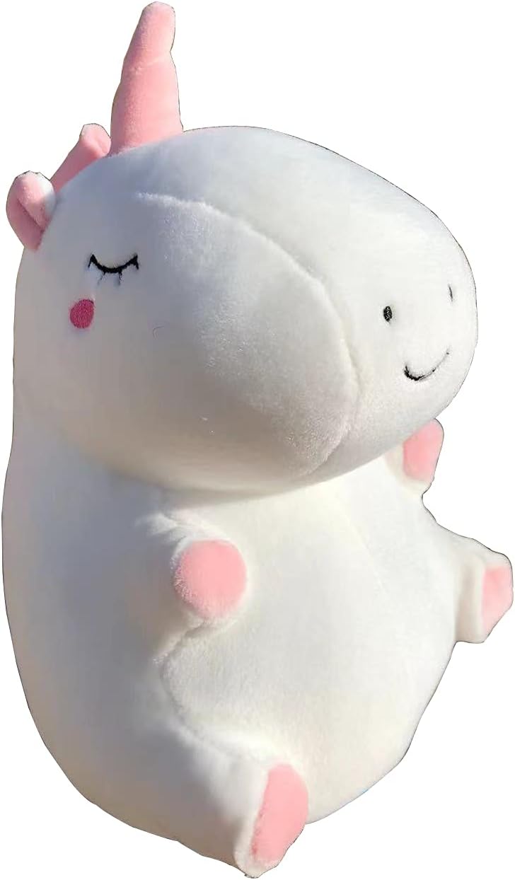 Plushland وسادة يونيكورن ناعمة من بلوشلاند، لعبة حيوان محشو على شكل عناق، وسادة رمي بيضاء، لعبة وسادة للأطفال والمراهقين والبالغين، هدية عيد ميلاد، عيد الحب، عيد الميلاد (يونيكورن) - Image 1