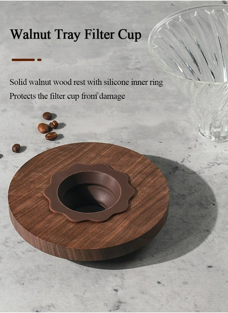 Arabest V60 Professional Pour Over Glass Coffee Dripper With Wooden Base Cone Style Coffee Filter Dripper For Home Office Coffee Shop Cafe Restaurants 1 To 4 Cups Size V02  - Image 5
