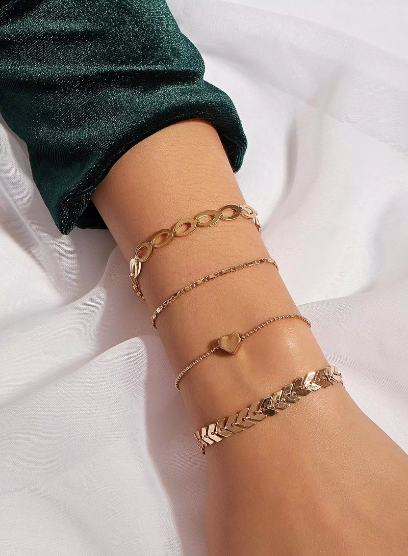 4pcs Heart Decor Bracelet  - Image 1
