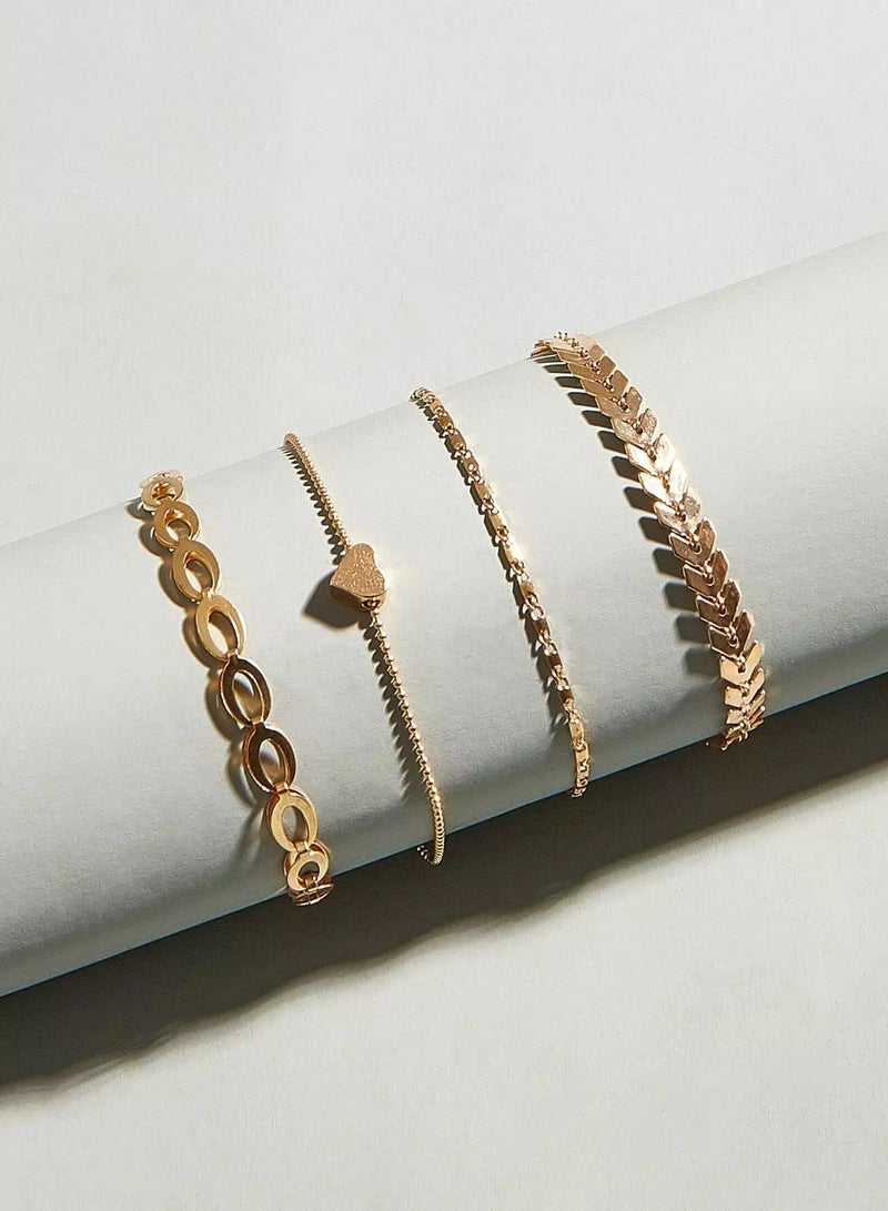 4pcs Heart Decor Bracelet  - Image 4